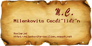 Milenkovits Cecílián névjegykártya